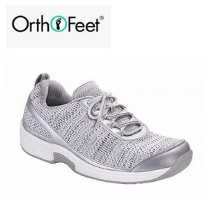 Orthofeet Sandy Athletic Shoe Gray and Silver Size 8.5